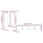 vidaXL TV Cabinet Set 4 Piece Home Bedroom Living Room Entertainment Center Console HiFi Cabinet TV Stand Media Unit Furniture White Engineered Wood