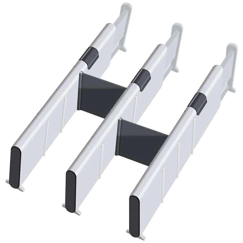 Expandable Drawer Organizers: Adjustable Dividers For Kitchen, Dresser & Bedroom (3Pack)  Maximize Space & Tidy Drawers