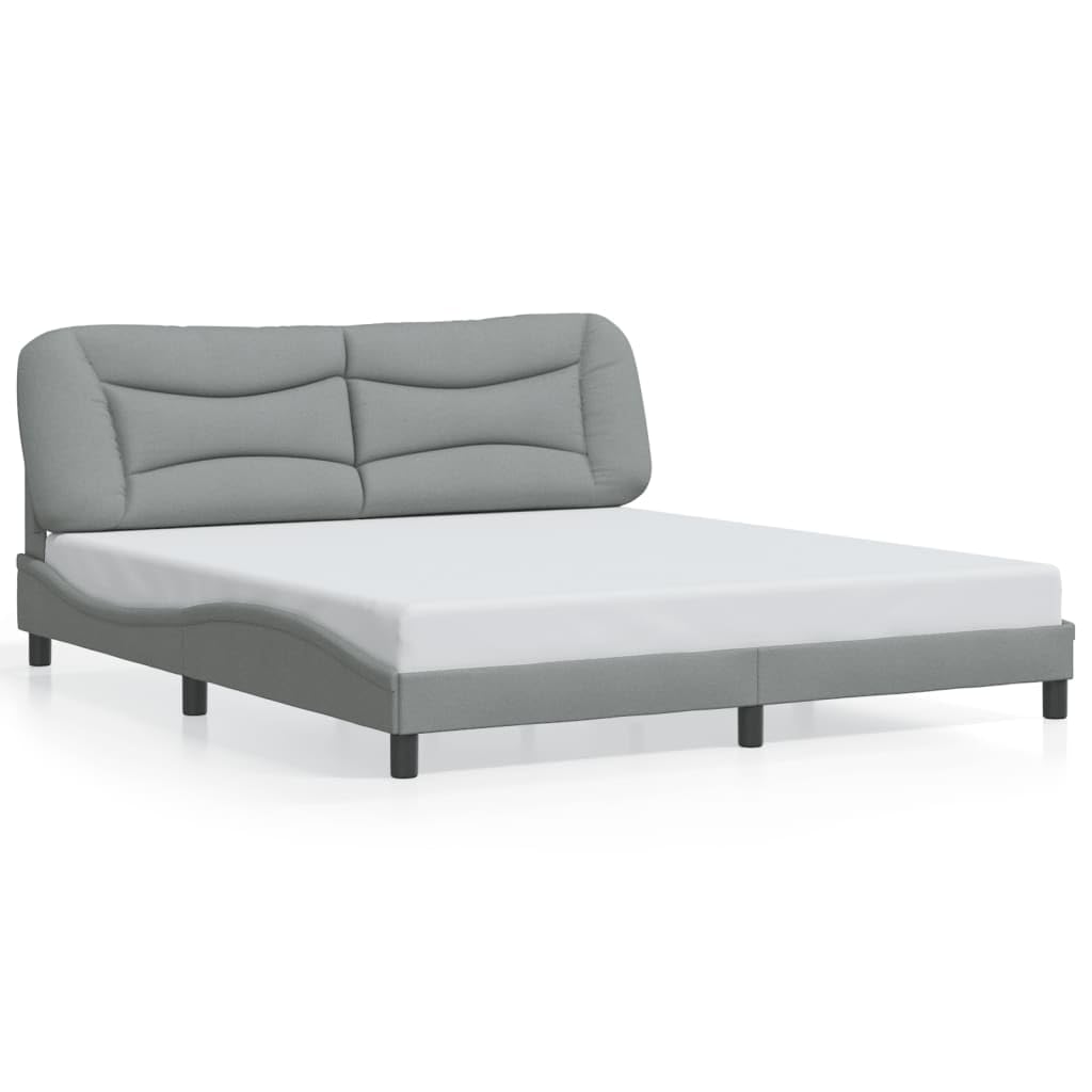 King Bed Frame with Cushioned Headboard - Thumbnail 4