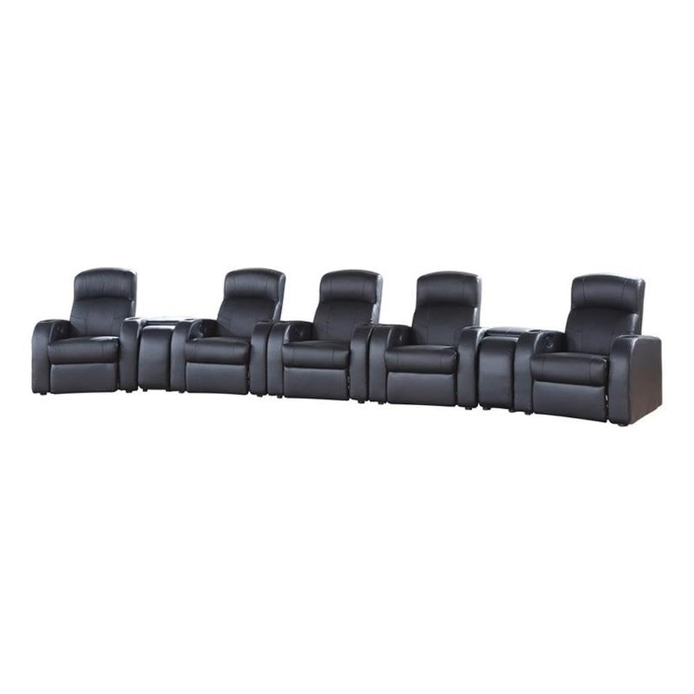 Coaster Cyrus 7-Piece Theater Seating (5R), Black