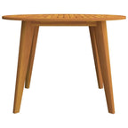 vidaXL Solid Wood Round Patio Table - Acacia - 43.3"x29.5", Durable and Sturdy with Slatted Design and Diagonal Legs