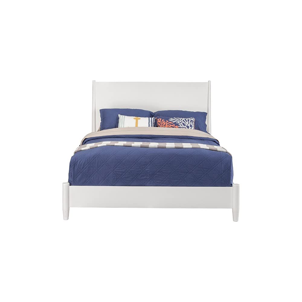 Benjara Benzara Wooden Standard King Panel Bed, White