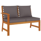 vidaXL Garden Dining Set with Cushions - 7 Piece Outdoor Patio Furniture, Solid Acacia Wood, Modular Design, Dark Gray Cushion Cover