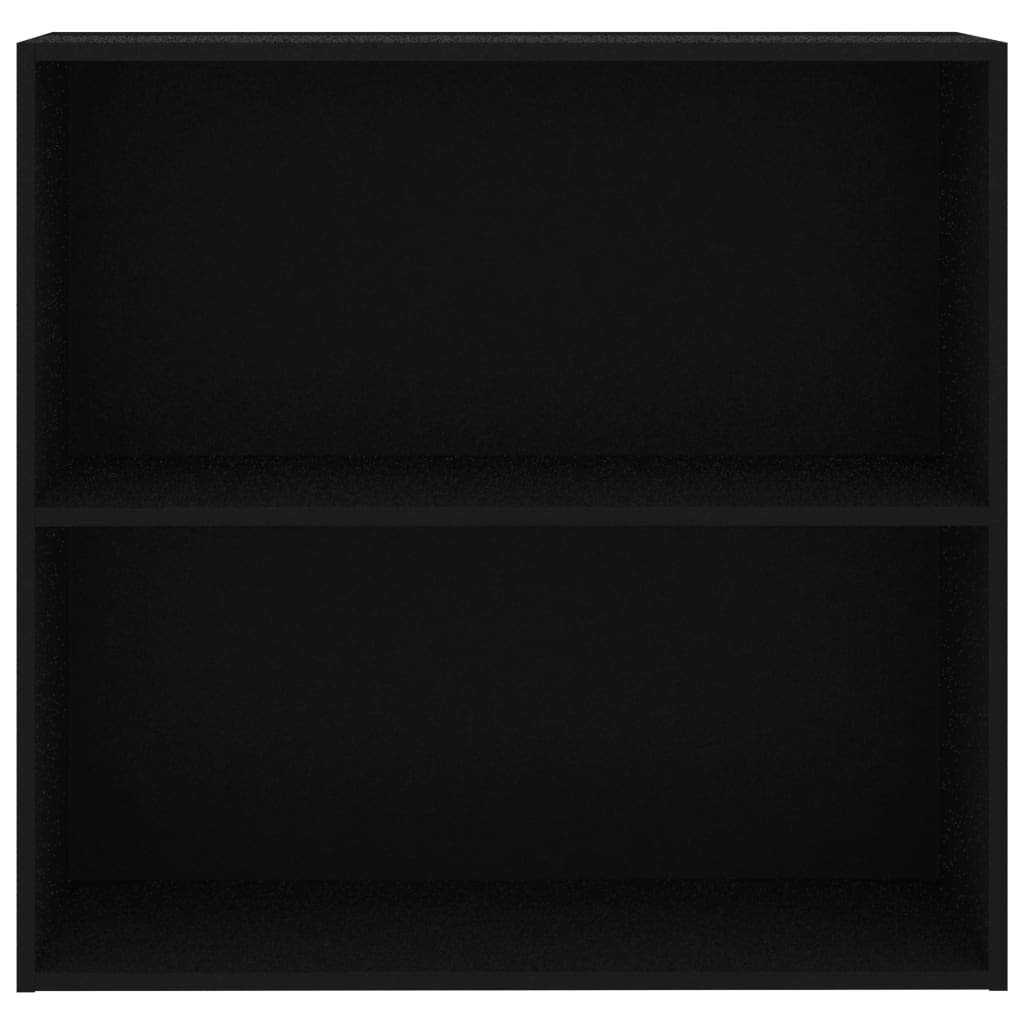 vidaXL 2-Tier Book Cabinet Black 31.5&quot;x11.8&quot;x30.1&quot; Chipboard