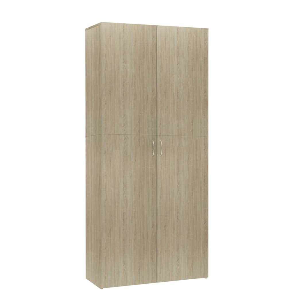 vidaXL Shoe Cabinet Sonoma Oak 31.5&quot;x14&quot;x70.9&quot; Chipboard