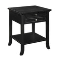 Convenience Concepts American Heritage Logan 1 Drawer End Table with Pull-Out Shelf, Black