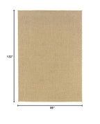 HomeRoots Polypropylene 8’x11’ Solid Sand Beige Indoor Outdoor Area Rug