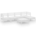 vidaXL 6-Piece Patio Lounge Set in White - Solid Pinewood Construction - Timeless Pallet Design - Durable Weather-Resistant - Versatile Modular Design - Perfect for Patio, Garden, Living Room.