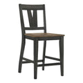 Harper Counter Stool with Splat Back and 4 Legs, Brushed Brown & Pecan, Set of 2