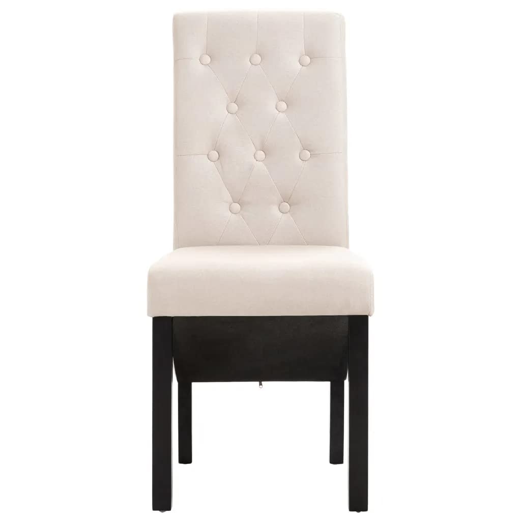 vidaXL Dining Chairs 2 pcs Cream Fabric