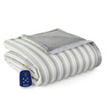 Thermee Micro Flannel Full-Size Heated Electric Blanket With Sherpa, Machine Wash & Dry, Timer & Safety Shutoff, 84Lx72W, City S
