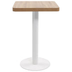 vidaXL Light Brown Bistro Table - Scandinavian Style Square MDF Dining Table with Steel Legs - 19.7"x19.7"