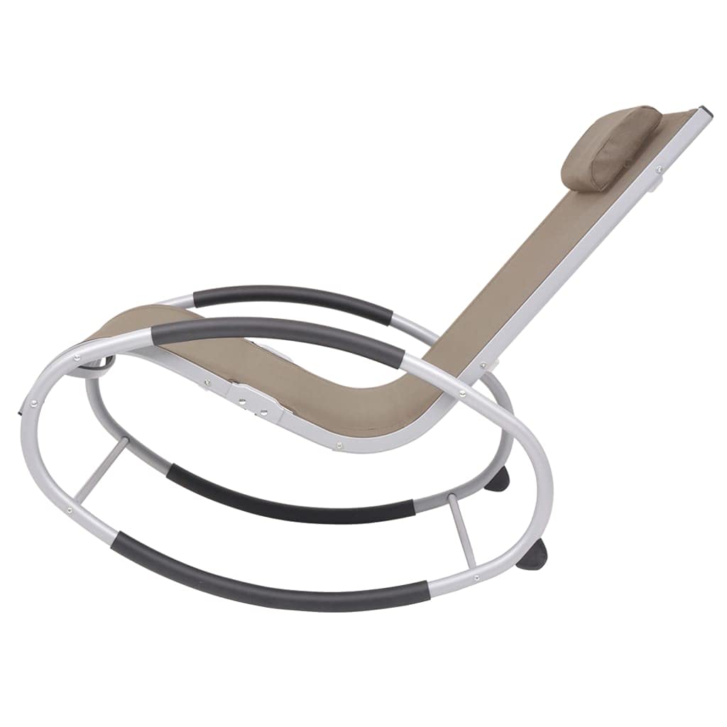 vidaXL Outdoor Rocking Chair Taupe Textilene