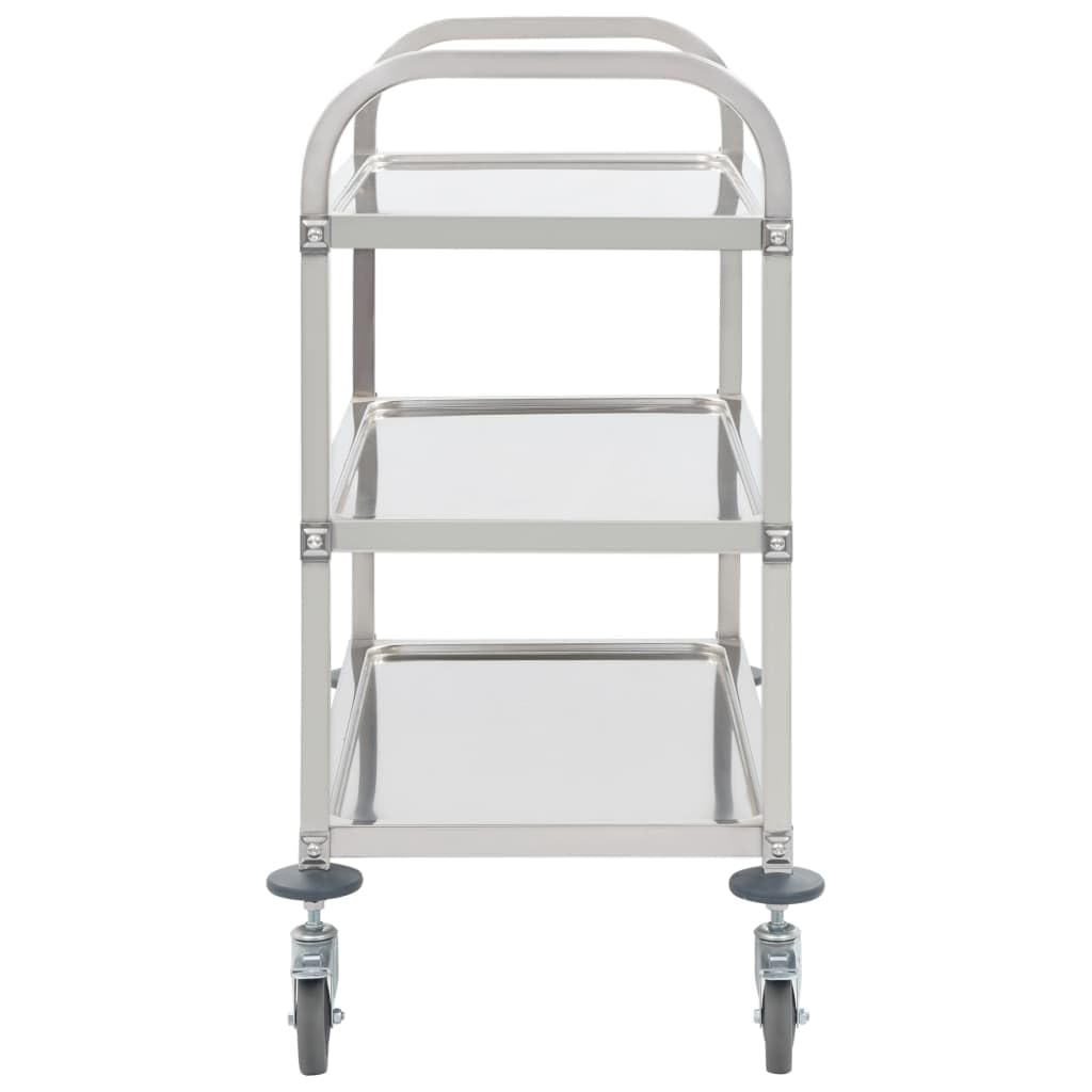 3-Tier Kitchen Trolley 37.4&quot;x17.7&quot;x32.9&quot; Stainless Steel