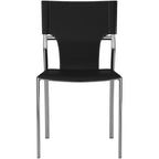 Creative Images Dining Leather with Protective Coating Chair, Chrome Legs, Set of 4 Open Side Chairs Grey Grey Finish Metal