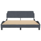 vidaXL Bed Frame with Headboard - Dark Gray Velvet - Queen Size - 85.8"x61.8"x29.3" - Modern Design - Bedroom Furniture