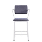 Acme Cargo Counter Height Chair (Set of 2) in Gray Fabric & White