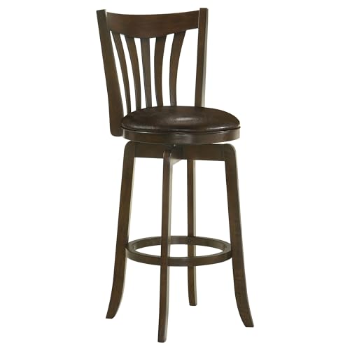 Coaster Home Furnishings Lambert Pub Height Swivel Bar Stool with Upholstered Seat Dark Cherry