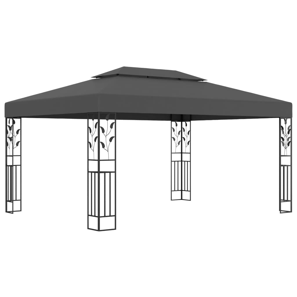 Gazebo with Double Roof 118.1&quot;x157.5&quot; Anthracite