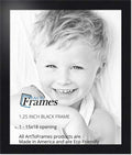 ArtToFrames 15x18 Inch Black Picture Frame, This 1.25 Custom Poster Frame is Black Steel Style, for Your Art or Photos - Comes w