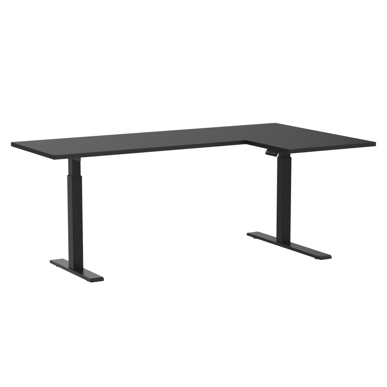 Flexispot Pro Corner Desk Dual Motor L Shaped Computer Electric Standing Desk Sit Stand Up Desk Height Adjustable Desk Home Office Table With Splice Board, 63X40 Black(2 Pakages)