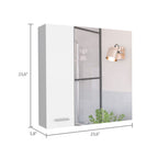 Medicine 23H Double Door Cabinet,4 Interior Shelves, White