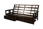 Kodiak Furniture Monterey Queen-Size Futon Frame, Storage Drawers, Espresso Finish