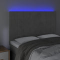 Vidaxl Led Headboard, Upholstered Headboard For Bed Home, Bed Headboard With Led Light, Bedroom Furniture, Light Gray 56.7"X2"X46.5"/50.4" Velvet