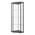 Coaster Home Furnishings Zenobia Glass Shelf Curio Cabinet Clear and Black