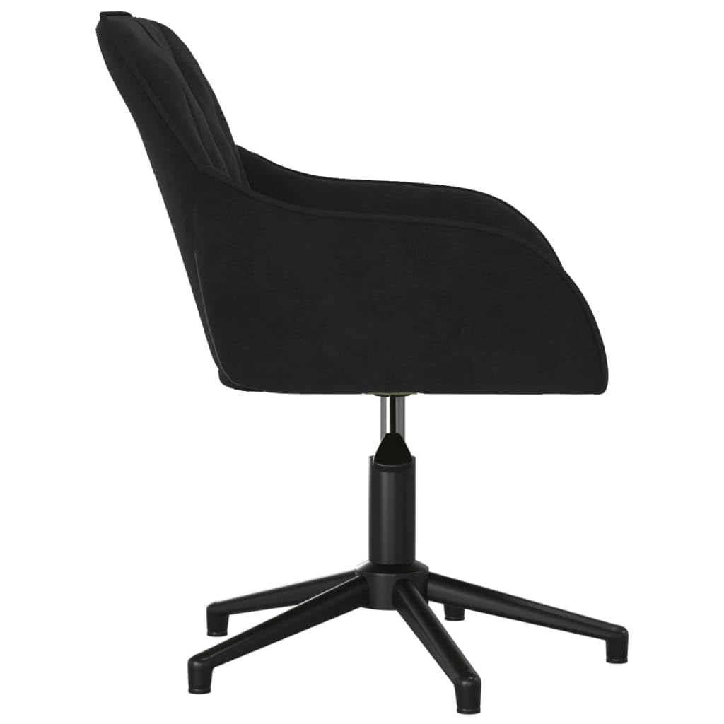 Revera Black Velvet Swivel Office Chair