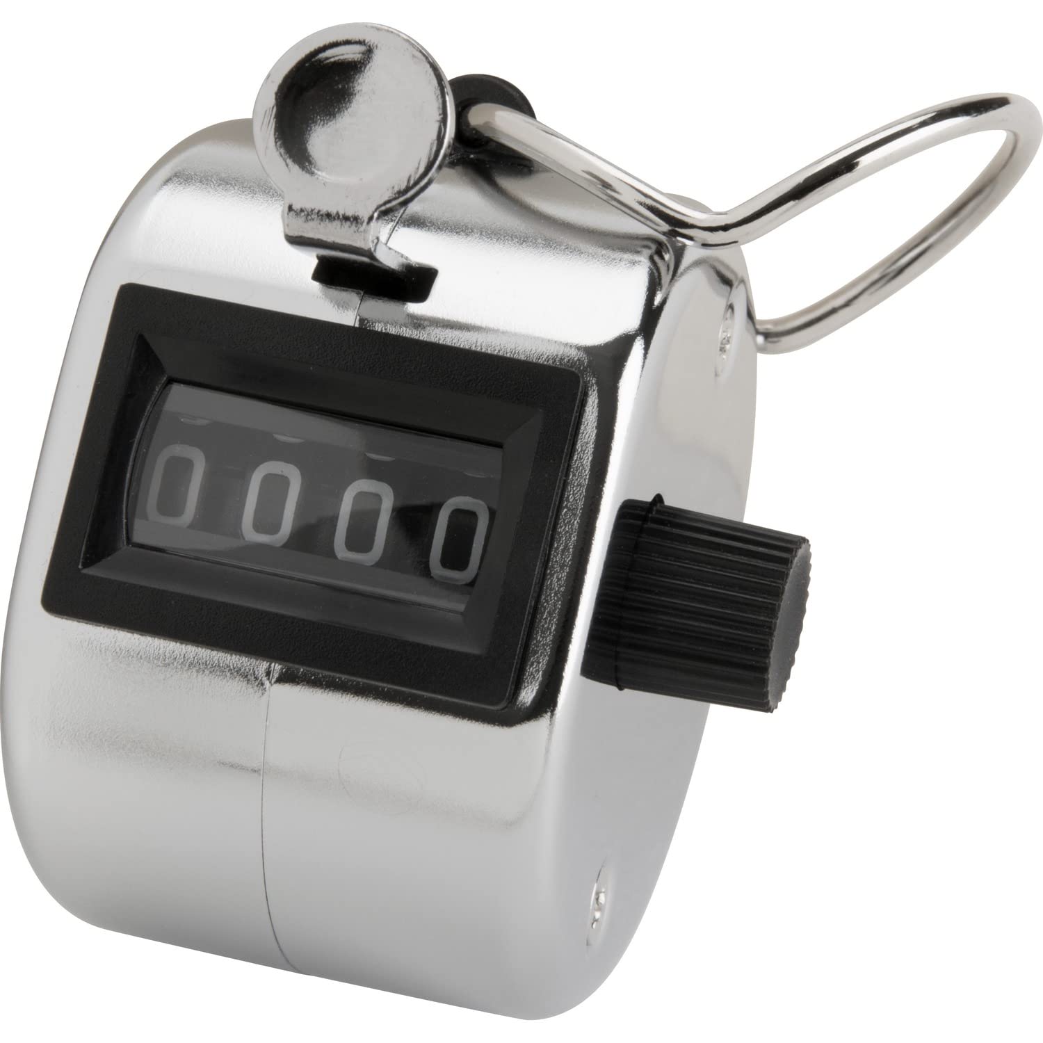 Sparco 24100 Tally Counter, W/ Finger Ring, 4 Figure, Silver