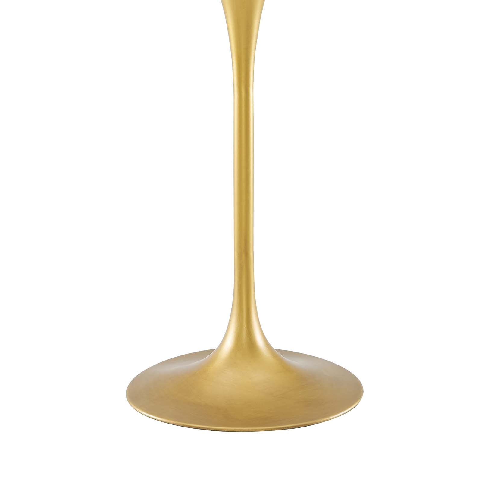 Modway Drive 36&quot; Modern Farmhouse Dining Table with Round Pine Black Wood Top and Gold Steel Base in Black Gold