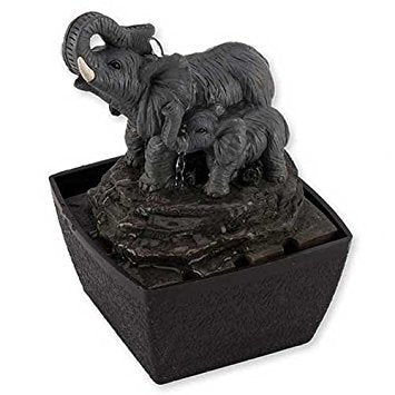 Relaxus Mini Decor Desk Elephant Watering Hole Fountain - Water Fountain