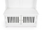 HomeRoots Rubberwood, Mahogany wood, Iron Borya White Hall Tree with Storage