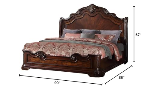 Best Master Barney'S Traditional Wood Eastern King Bed In Walnut
