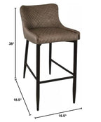 Contemporary Upholstered Barstool With Tufted Seat, Set Of 2