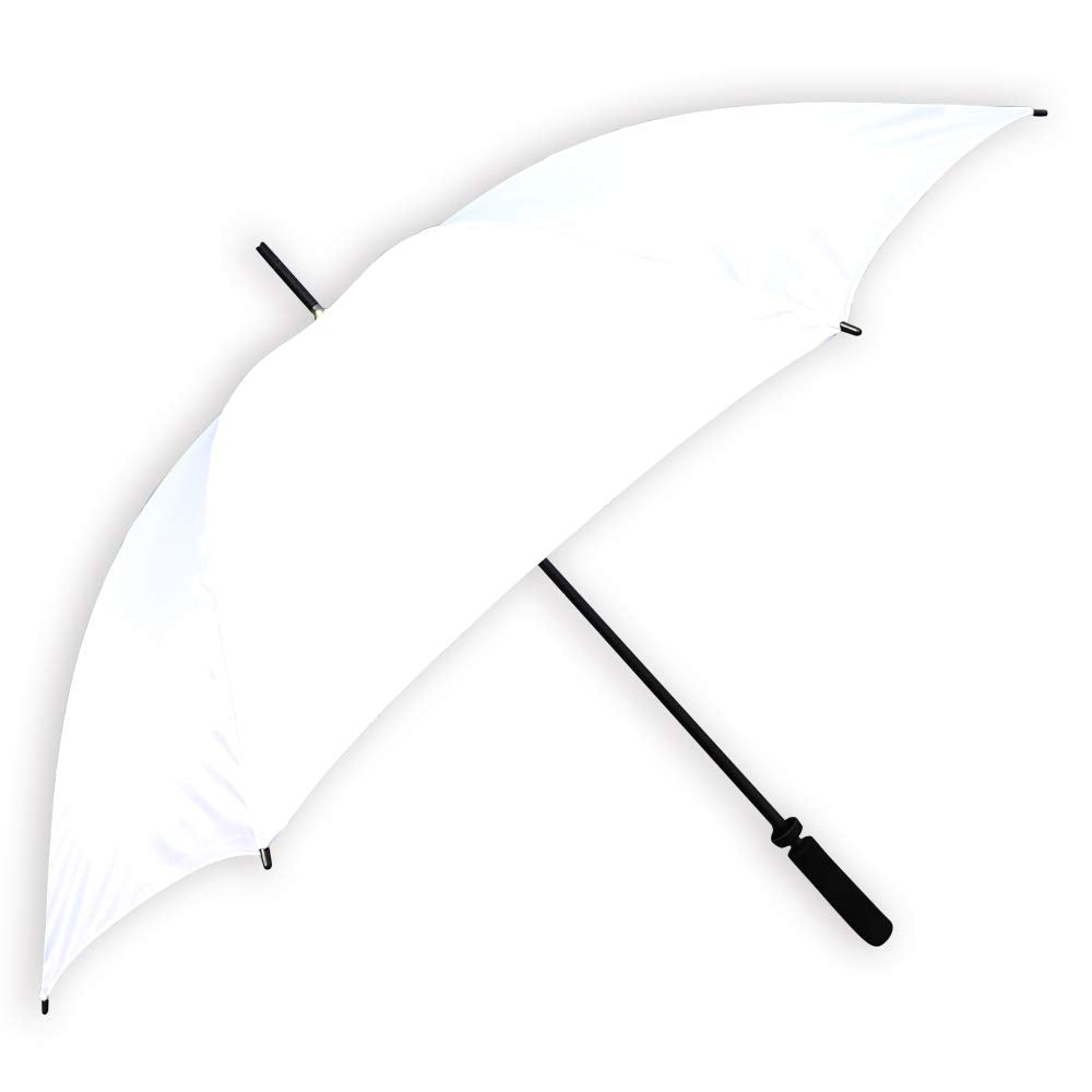 Barton Outdoors Rain Umbrella - White - 60' Across - Rip-Resistant Polyester - Manual Open - Super Strong Fiberglass Shaft And