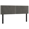 Vidaxl Headboards 2 Pcs Dark Gray 28.3"X2"X30.7"/34.6" Velvet