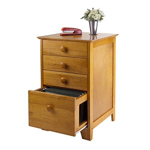 Ergode Wood Studio Home File Cabinet | Durable & Timeless Design | Ample Storage for Files & Office Essentials | Legal & Letter Size | Solid Wood & Composite | Honey Finish