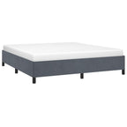 vidaXL King Size Bed Frame with Plywood Slats, Platform Bed Frame, Velvet Upholstered Mattress Foundation, No Box Spring Needed & Easy Assembly, Dark Gray, Without Mattress