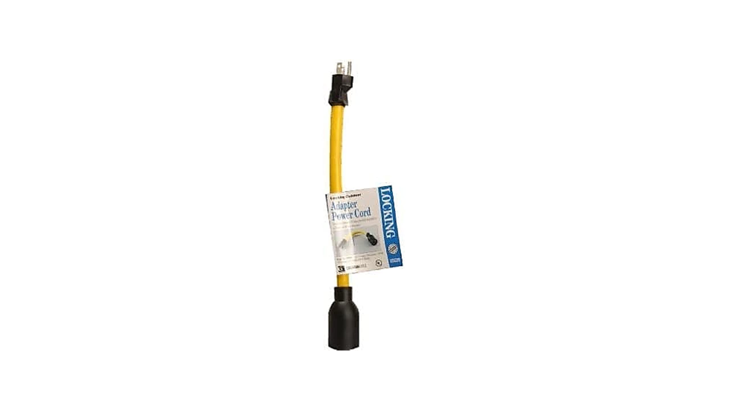 Coleman Cable 90208802 090208802 Generator Cord Adapter From 5-15P To L5-20R (9 In; 12/3 Gauge); Yellow