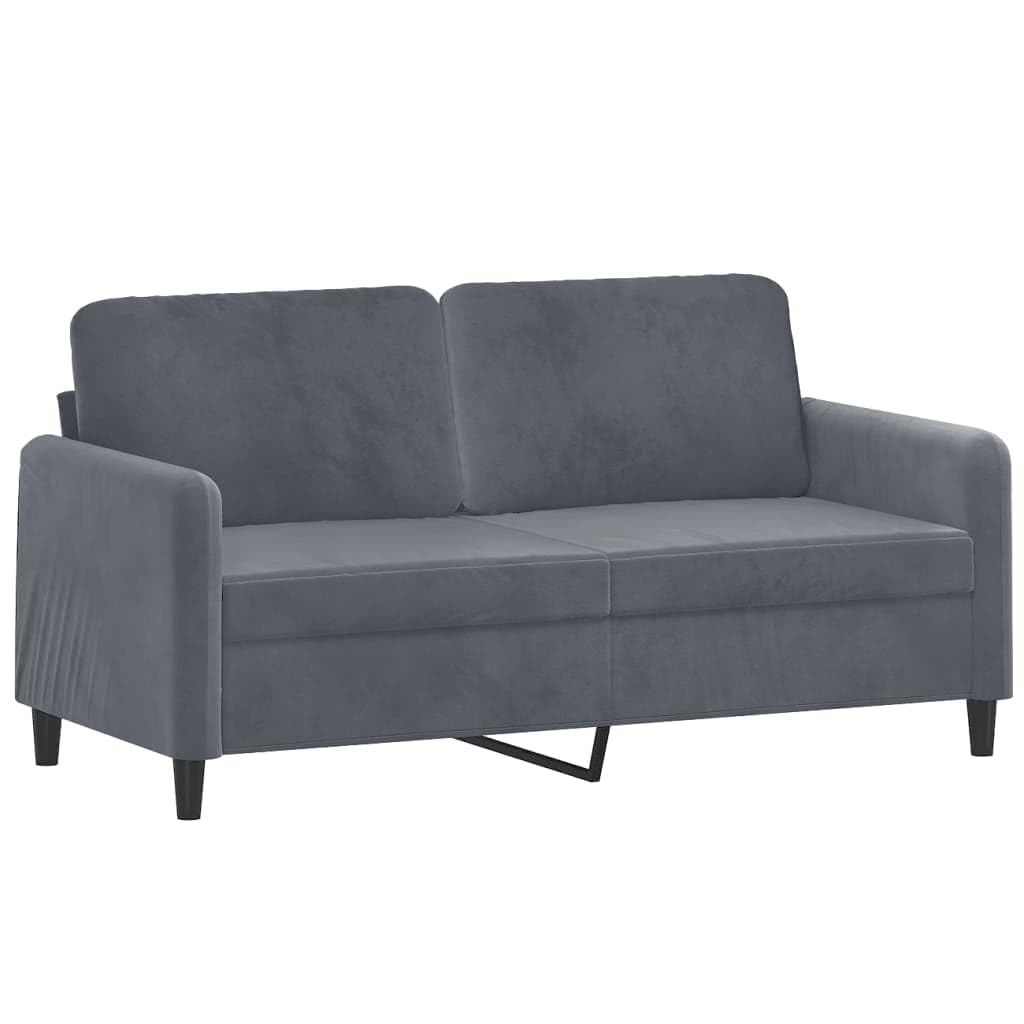 vidaXL 2 Piece Sofa Set in Dark Gray Velvet, Modern Style Comfortable Seating with Sturdy Frame, Perfect for Living Room or Office
