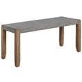Alaterre Furniture Newport Bench with Faux Concrete Seat and Wood Legs - 40 Inch Entryway Bench with Rustic Industrial Design - 