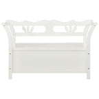 vidaXL Solid Fir Wood White Bench with Backrest and Armrest - Home Furniture Ideal for Entrance Spaces and Living Areas