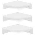 Homode Floating Corner Shelves, Set of 3 Wood Corner Wall Shelves with Wire Hole, 12 Inch Deep Hanging Corner Display Shelf for 