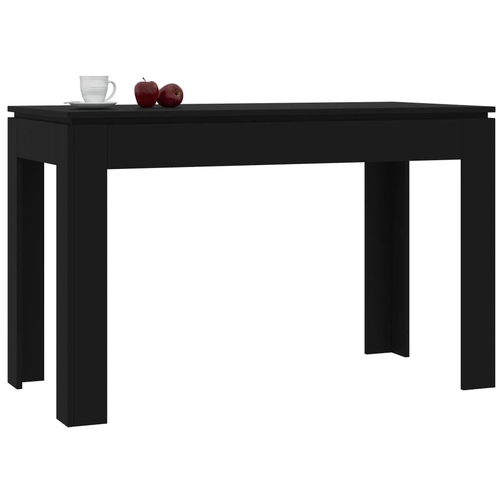 vidaXL Dining Table Sleek Modern Minimalist Home Kitchen Restaurant Dinner Table Black 47.2 Chipboard