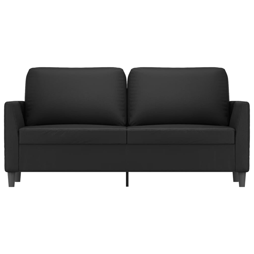 vidaXL Modern 2-Seater Sofa in Black Faux Leather - Comfortable and Easy-to-Clean Sofa for Home or Office Use?