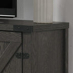Lilola Home Salma Dark Gray 58" Wide TV Stand with 2 Open Shelves and 2 Cabinets