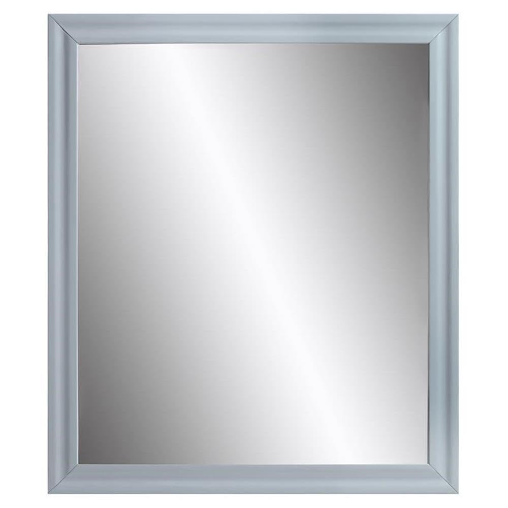 Acme Gaines Rectangle Wooden Frame Mirror In Gray High Gloss