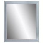 Acme Gaines Rectangle Wooden Frame Mirror In Gray High Gloss